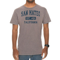 San Mateo California Ca Vintage Sports Design Navy Print Raglan Baseba Vintage T-shirt | Artistshot