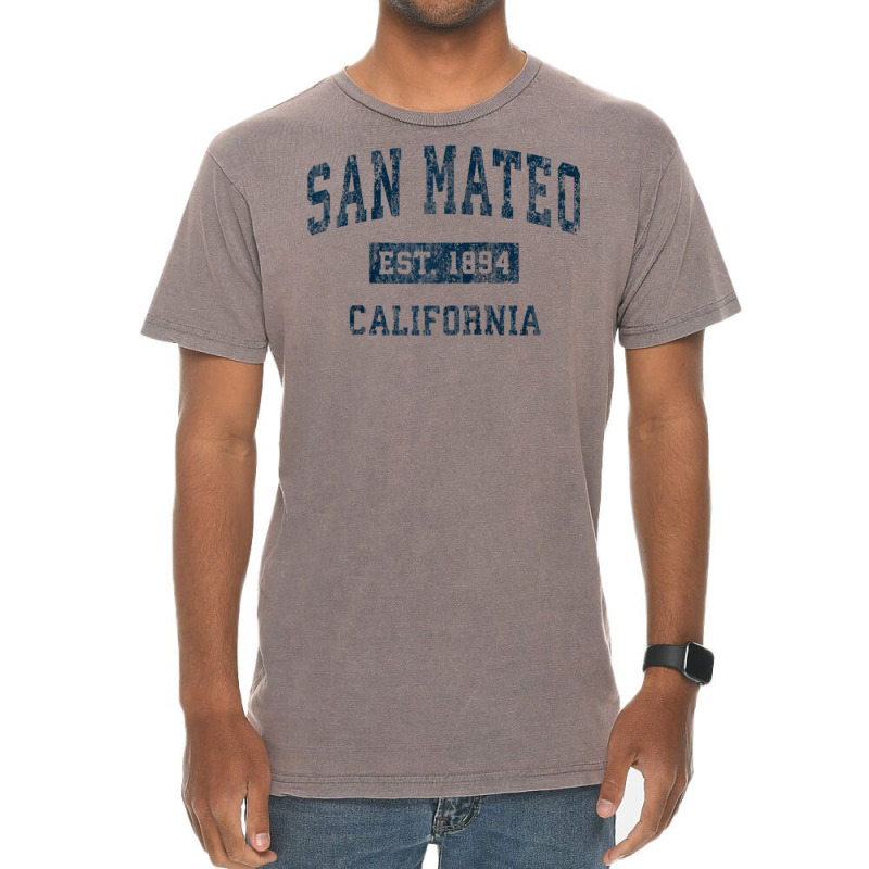 San Mateo California Ca Vintage Sports Design Navy Print Raglan Baseba Vintage T-Shirt by genze | Artistshot