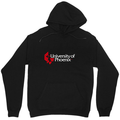 University Of Phoenix   White Red Unisex Hoodie Designed By Balqis Tees