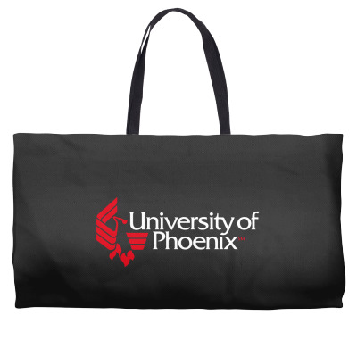 University Of Phoenix   White Red Weekender Totes Designed By Balqis Tees