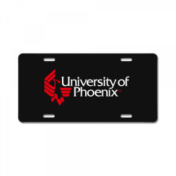 university of phoenix   white red License Plate | Artistshot