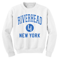 Riverhead New York Li Ny Varsity Style Blue Print T Shirt Youth Sweatshirt | Artistshot