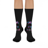 7.lupus Warrior Women Glasses Messy Bun Leopard Bandana Crew Socks | Artistshot