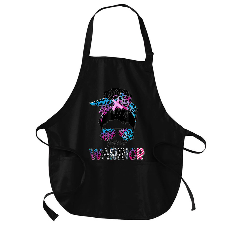 7.lupus Warrior Women Glasses Messy Bun Leopard Bandana Medium-length Apron | Artistshot