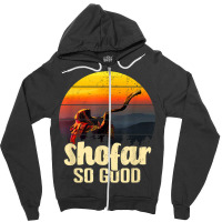 Shofar So Good Vintage Sunset Funny Rosh Hashanah T Shirt Zipper Hoodie | Artistshot