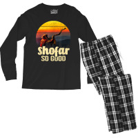 Shofar So Good Vintage Sunset Funny Rosh Hashanah T Shirt Men's Long Sleeve Pajama Set | Artistshot