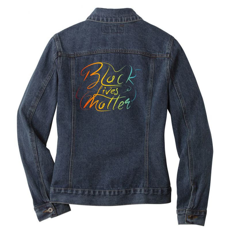 Black Lives Matter Lettering Ladies Denim Jacket by Distrowlinc | Artistshot