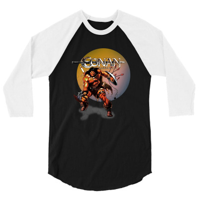 Conan The Barbarian 3/4 Sleeve Shirt Designed By Allison Serenity