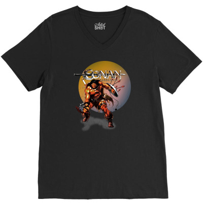 Conan The Barbarian V-neck Tee Designed By Allison Serenity