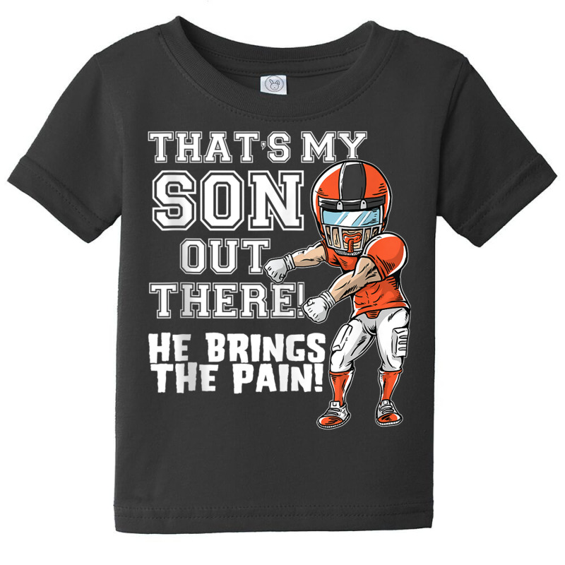 That's My Son Out There Orange Football Mama Dad Tank Top Baby Tee | Artistshot