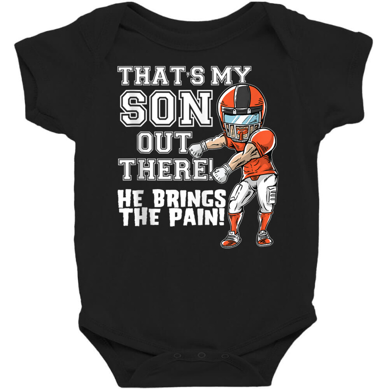 That's My Son Out There Orange Football Mama Dad Tank Top Baby Bodysuit | Artistshot