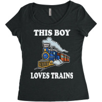 This Boy Loves Trains Gift Train Wagon Lover Gifts Women's Triblend Scoop T-shirt | Artistshot