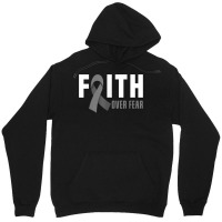 Faith God Fear Brain Tumor Awareness Brain Cancer Warrior T Shirt Unisex Hoodie | Artistshot