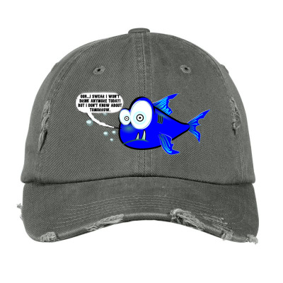 Funny Meme Drunk Fish Cartoon Funny Character Meme T-shirt Vintage Cap Designed By Arnaldo Da Silva Tagarro