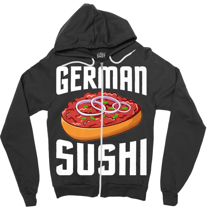 76.german Sushi  German Sushi Mett Chopped Minced Meat Minced Premium Zipper Hoodie by LisaMarieRangel | Artistshot