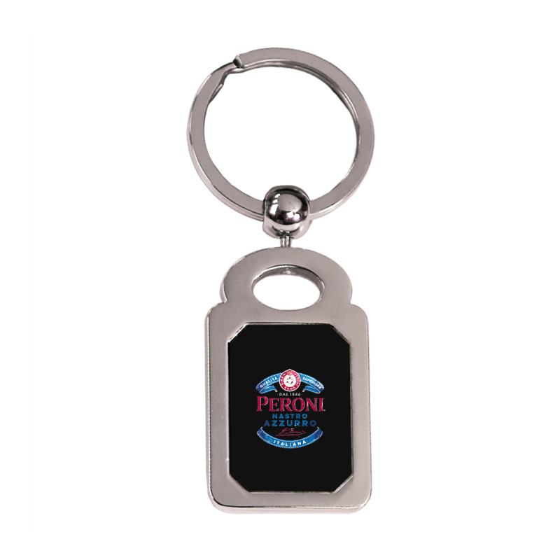 Peroni Nastro Azzurro Italy Classic Silver Rectangle Keychain | Artistshot