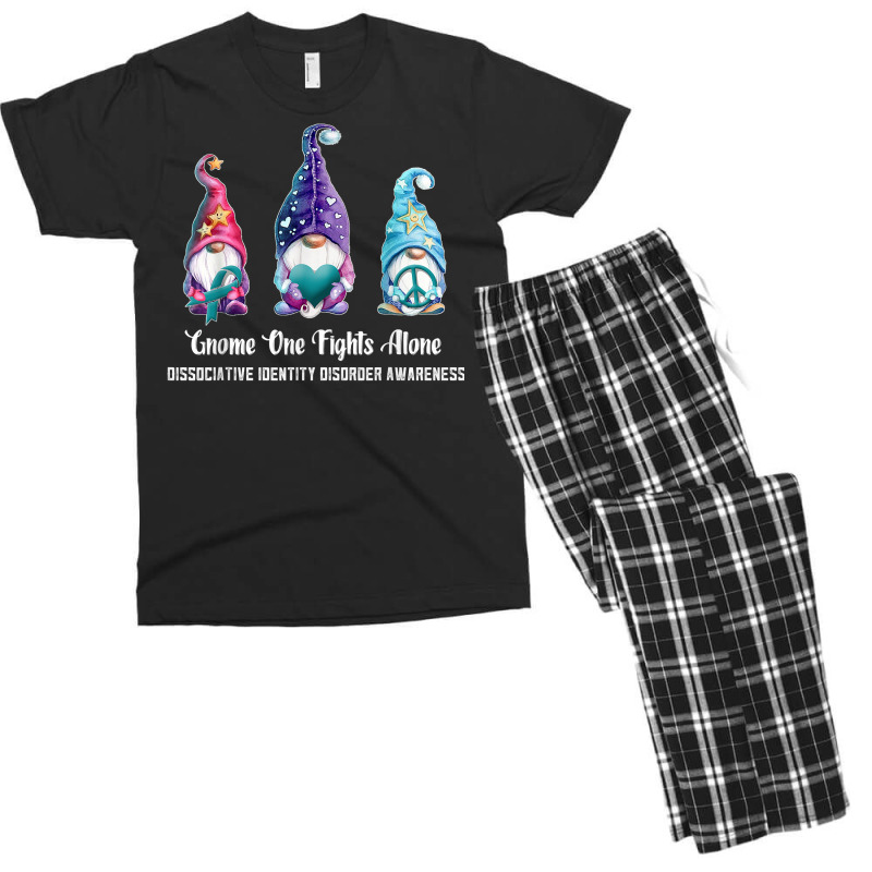 Gnome One Fights Alone Dissociative Identity Disorder T Shirt Men's T-shirt Pajama Set | Artistshot