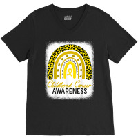 Childhood Cancer Awareness Hope Support Strong Warrior T Shirt V-neck Tee | Artistshot