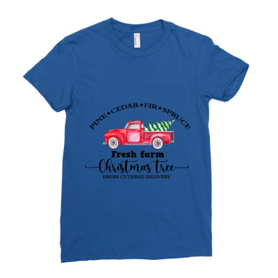 Christmas Tree Ladies Fitted T-shirt Designed By Normanjgann