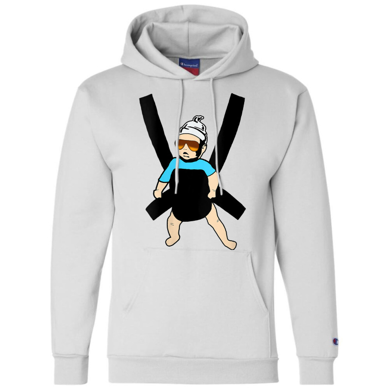 Womens Carlos   Hangover Baby With Sunglasses In A Strap V Neck T Shir Champion Hoodie | Artistshot