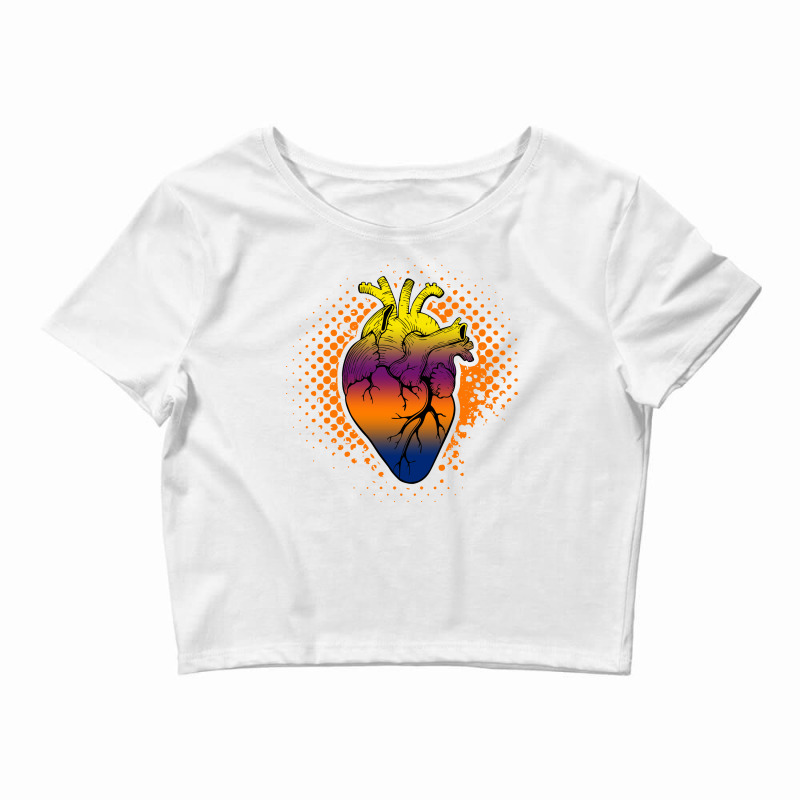 Human Colorful Heart Crop Top by autlu2024 | Artistshot