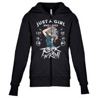 Girls Rock And Roll Music Graphic Novelty Tee & Cool Designs T Shirt Youth Zipper Hoodie | Artistshot