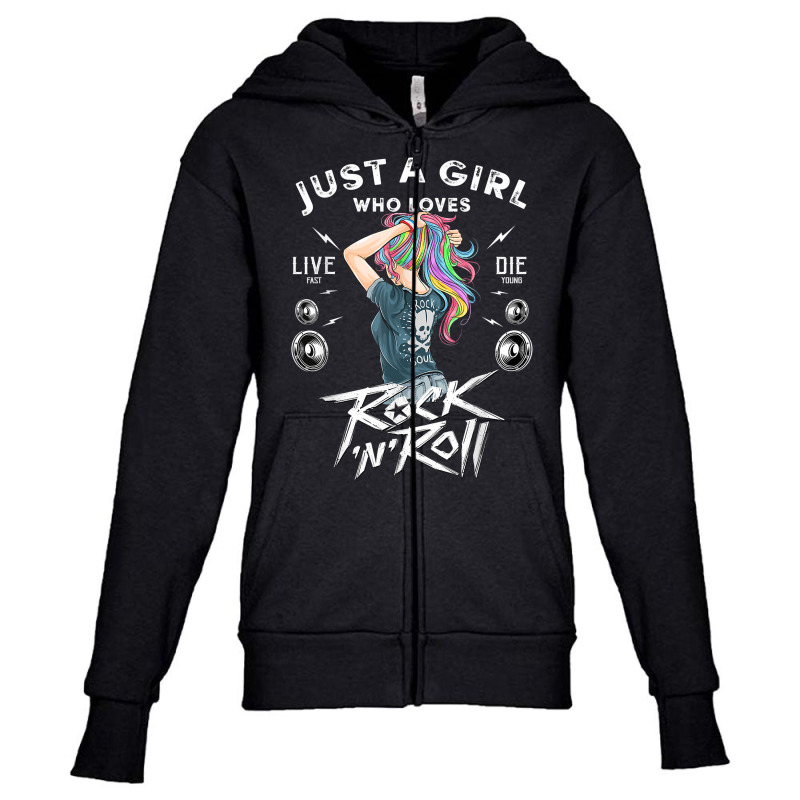 Girls Rock And Roll Music Graphic Novelty Tee & Cool Designs T Shirt Youth Zipper Hoodie by cm-arts | Artistshot