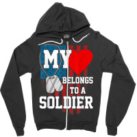 My Heart Belongs To A Soldier Shirt Us Military Soldier T Shirt Zipper Hoodie | Artistshot