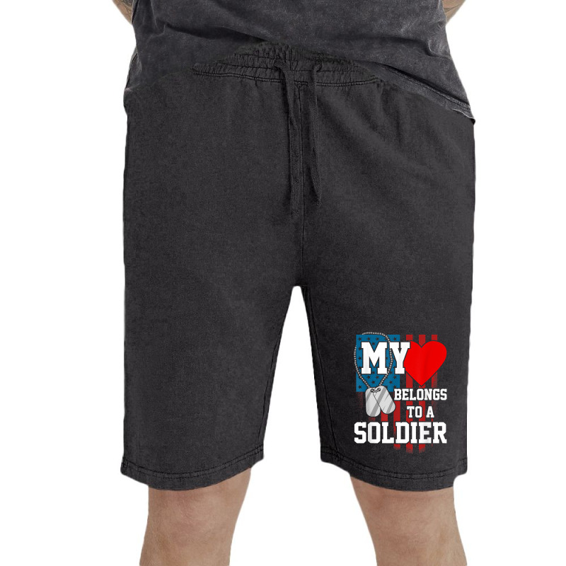 My Heart Belongs To A Soldier Shirt Us Military Soldier T Shirt Vintage Short | Artistshot