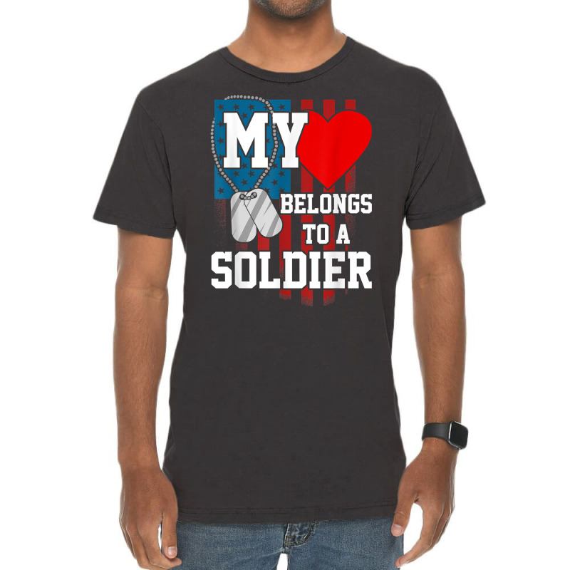 My Heart Belongs To A Soldier Shirt Us Military Soldier T Shirt Vintage T-shirt | Artistshot