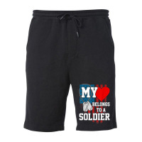 My Heart Belongs To A Soldier Shirt Us Military Soldier T Shirt Fleece Short | Artistshot