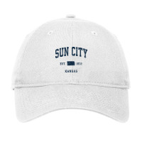 Sun City Kansas Ks Vintage Athletic Navy Sports Design Long Sleeve T S Adjustable Cap | Artistshot