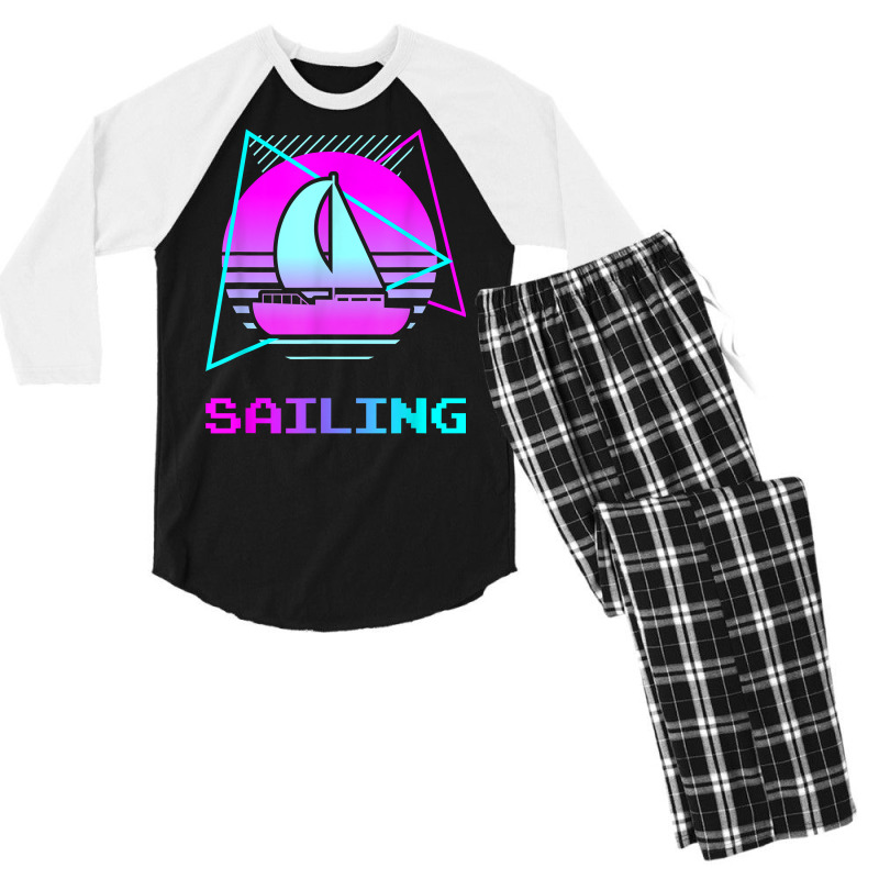 Retro Vintage Classic Sailing Sail Sailor T Shirt Men's 3/4 Sleeve Pajama Set | Artistshot