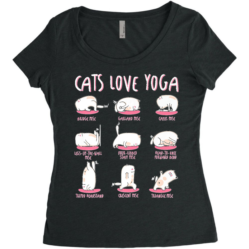 Funny Cats Love Different Yoga Positions Yoga Cat Premium Women's Triblend Scoop T-shirt by STACYSCHUDEL | Artistshot