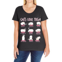 Funny Cats Love Different Yoga Positions Yoga Cat Premium Ladies Curvy T-shirt | Artistshot