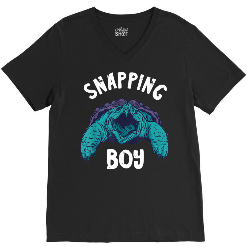 Snapping Boy Sea Animal Snapping Turtle Lover Reptile Lover T Shirt V-neck Tee | Artistshot