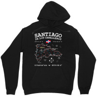 Santiago De Los Caballeros Dominican Republic Map Flag T Shirt Unisex Hoodie | Artistshot