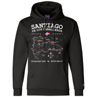 Santiago De Los Caballeros Dominican Republic Map Flag T Shirt Champion Hoodie | Artistshot