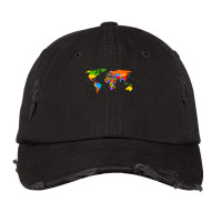 Kids World Map Boys  Girls Map Of The World For Mens Womens Vintage Cap | Artistshot