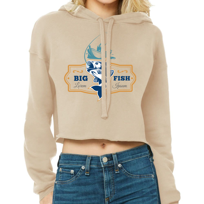 Big Fish Vector Cropped Hoodie by ZhannaArt | Artistshot