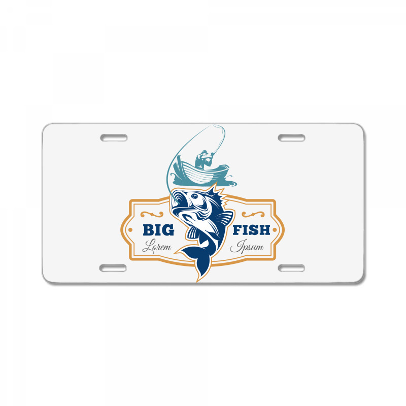 Big Fish Vector License Plate by ZhannaArt | Artistshot