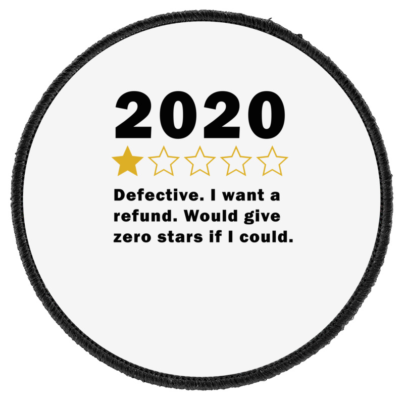 Funny 2020 1 Star Review  Very Bad  Social Distancing Long Sleeve T Sh Round Patch | Artistshot