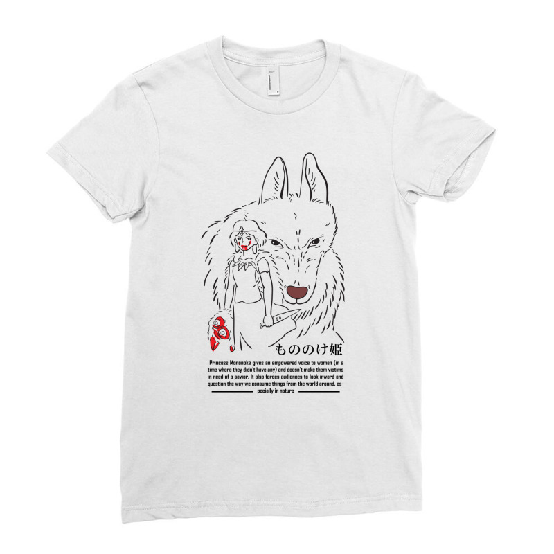 Mononoke Hime Line Art Ladies Fitted T-Shirt by Tokosiji | Artistshot