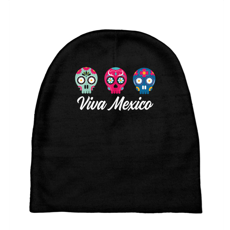 Viva Mexico Sugar Skull Sombrero Cinco De Mayo Taco Calavera T Shirt Baby Beanies by cm-arts | Artistshot