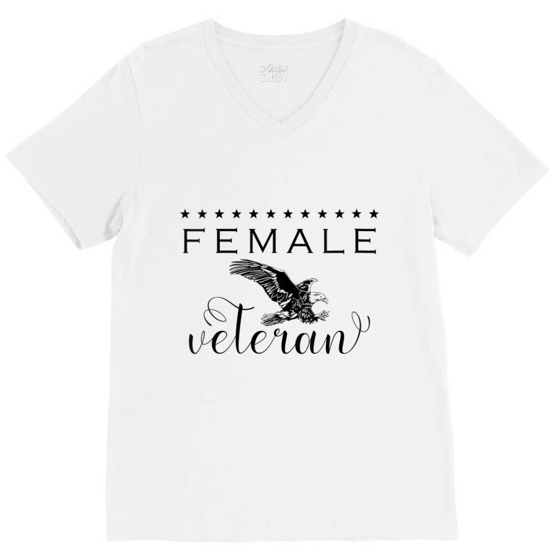 Womens Female Veteran Gift Women Girls Retired Military Soldiers V Nec V-neck Tee | Artistshot