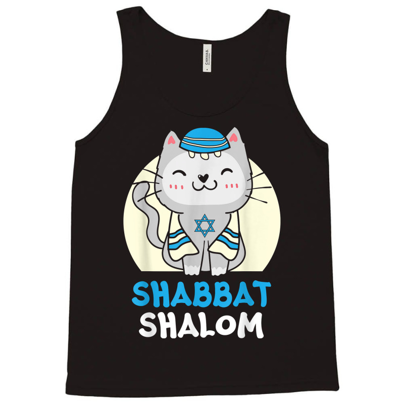 Shabbat Shalom Cat Lover Holy Day Judaism Yom Kippur T Shirt Tank Top | Artistshot