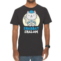 Shabbat Shalom Cat Lover Holy Day Judaism Yom Kippur T Shirt Vintage T-shirt | Artistshot