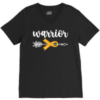 Childhood Cancer Awareness Hope Support Strong Warrior T Shirt V-neck Tee | Artistshot