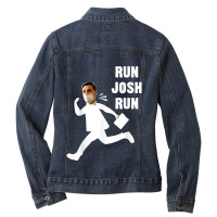 Josh Hawley Run Free Funny Josh Hawley Running Ladies Denim Jacket | Artistshot