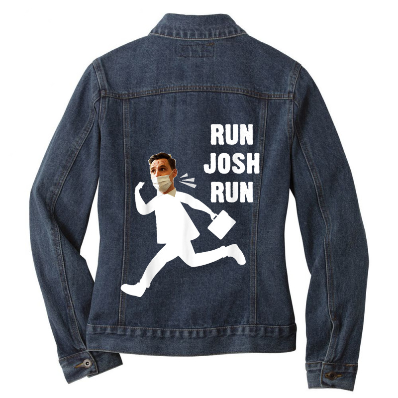 Josh Hawley Run Free Funny Josh Hawley Running Ladies Denim Jacket by LisaMarieRangel | Artistshot